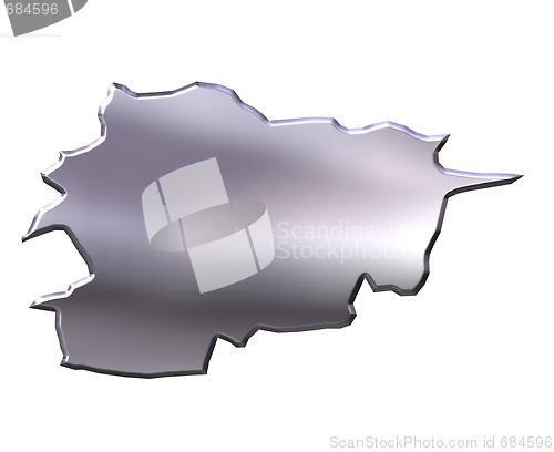 Image of Andorra 3D Silver Map