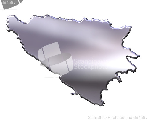 Image of Bosnia and Herzegovina 3D Silver Map