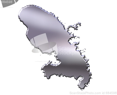 Image of Martinique 3D Silver Map