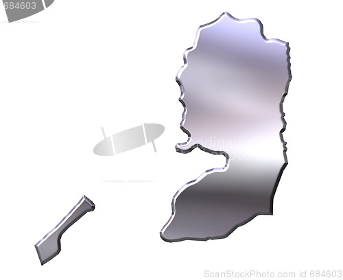 Image of Palestine 3D Silver Map