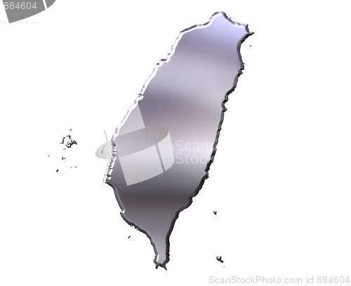 Image of Taiwan 3D Silver Map
