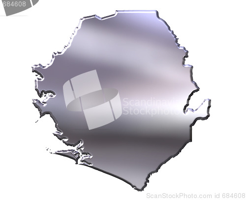 Image of Sierra Leone 3D Silver Map