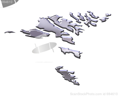 Image of Faroe Islands 3D Silver Map