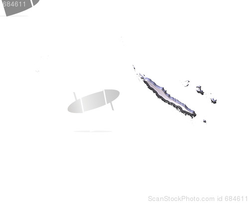 Image of New Caledonia 3D Silver Map
