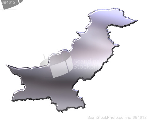 Image of Pakistan 3D Silver Map
