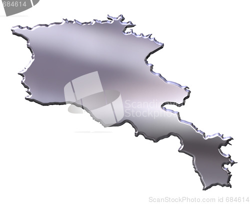 Image of Armenia 3D Silver Map