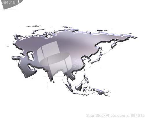 Image of Asia 3D Silver Map