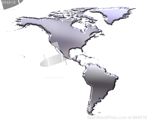 Image of America 3D Silver Map