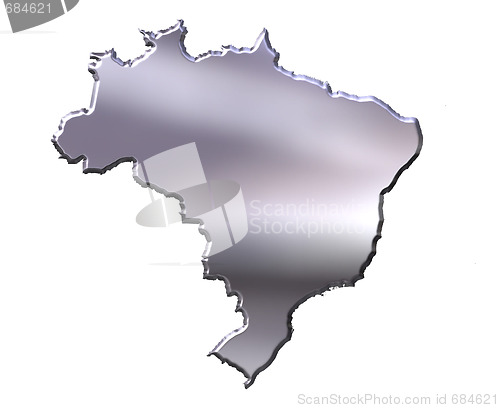 Image of Brazil 3D Silver Map
