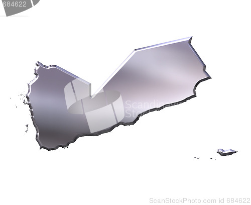 Image of Yemen 3D Silver Map