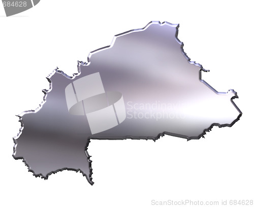 Image of Burkina Faso 3D Silver Map