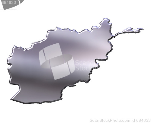 Image of Afghanistan 3D Silver Map
