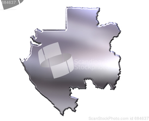 Image of Gabon 3D Silver Map