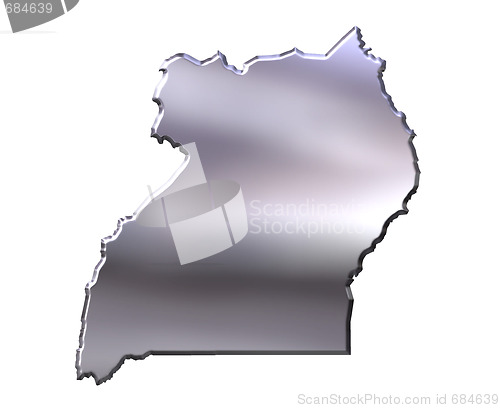 Image of Uganda 3D Silver Map