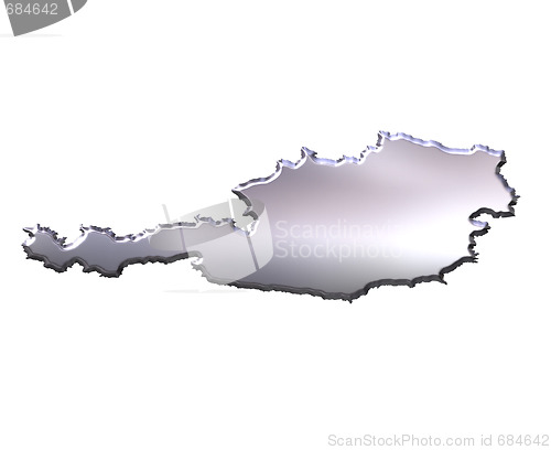 Image of Austria 3D Silver Map