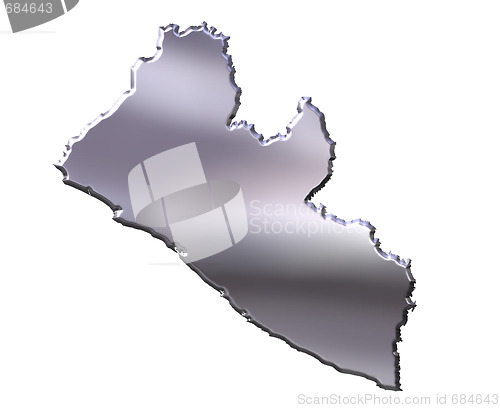 Image of Liberia 3D Silver Map