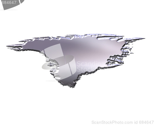 Image of Greenland 3D Silver Map