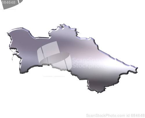 Image of Turkmenistan 3D Silver Map