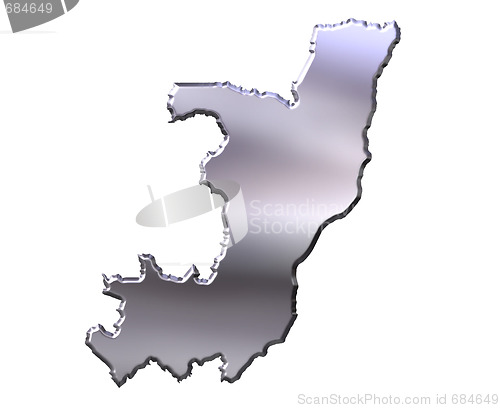 Image of Congo Republic of 3D Silver Map