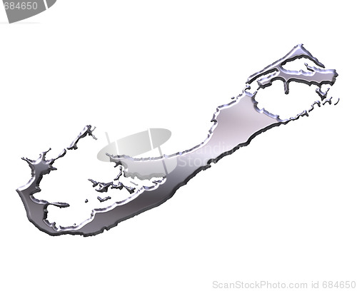 Image of Bermuda 3D Silver Map