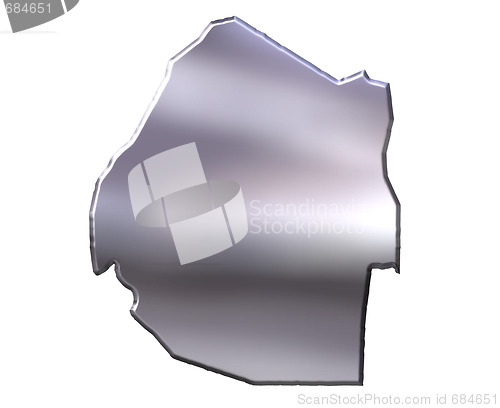 Image of Swaziland 3D Silver Map