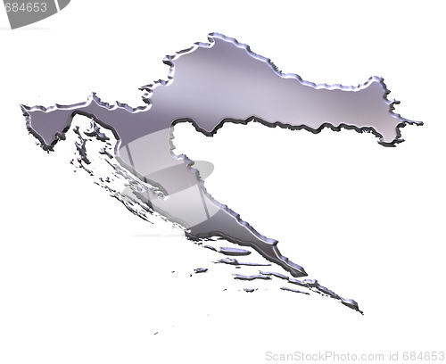 Image of Croatia 3D Silver Map