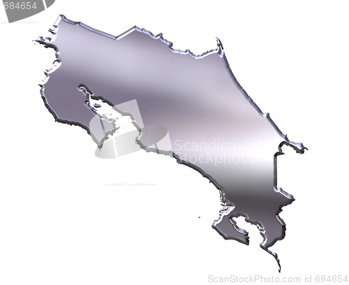 Image of Costa Rica 3D Silver Map