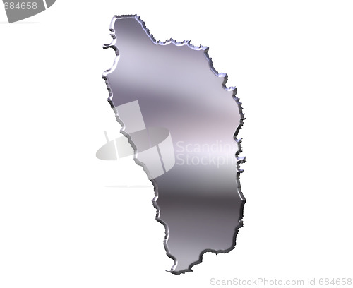 Image of Dominica 3D Silver Map