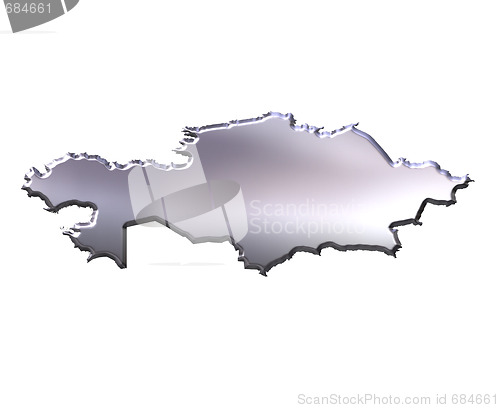 Image of Kazakhstan 3D Silver Map