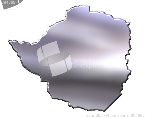 Image of Zimbabwe 3D Silver Map