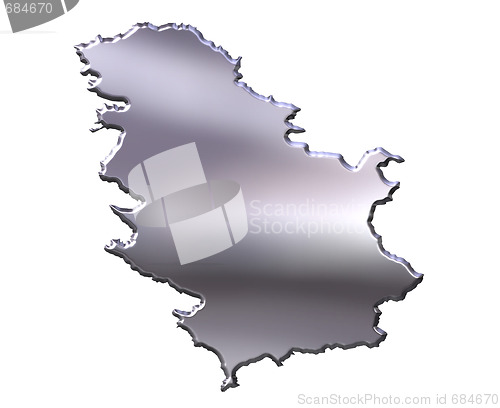 Image of Serbia 3D Silver Map