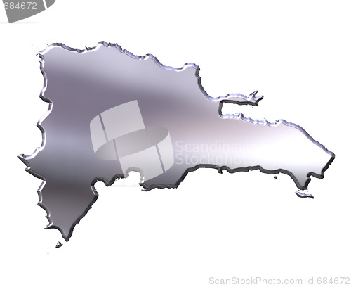 Image of Dominican Republic 3D Silver Map