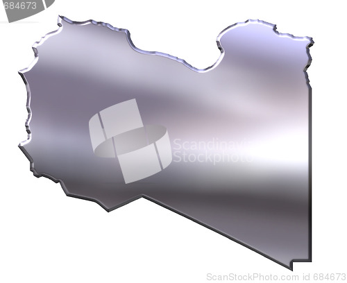 Image of Libya 3D Silver Map