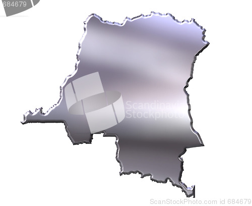 Image of Congo Democratic Republic of 3D Silver Map