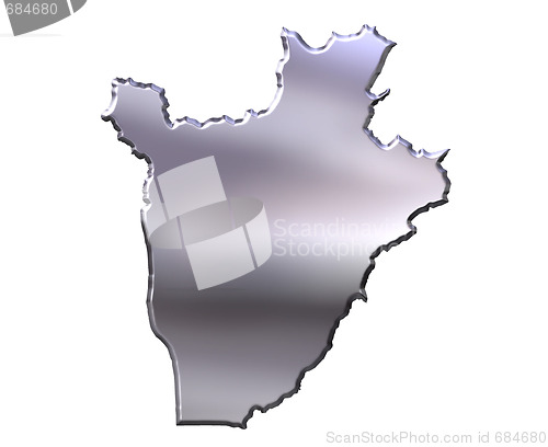 Image of Burundi 3D Silver Map