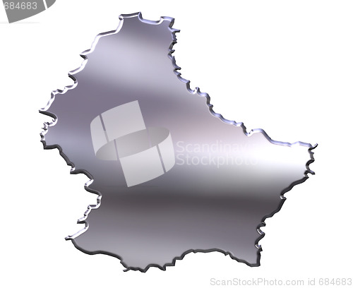 Image of Luxembourg 3D Silver Map