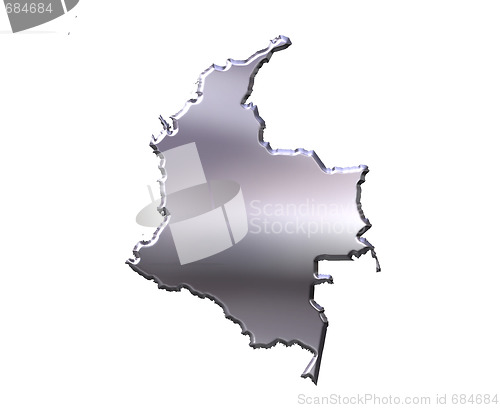 Image of Colombia 3D Silver Map