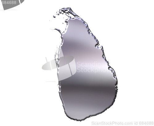 Image of Sri Lanka 3D Silver Map