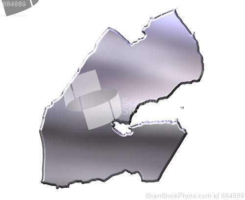 Image of Djibouti 3D Silver Map