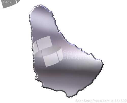 Image of Barbados 3D Silver Map