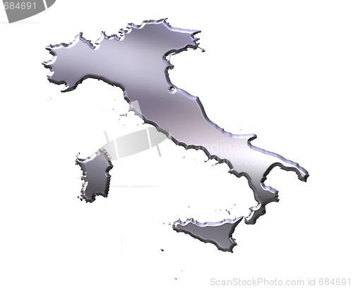 Image of Italy 3D Silver Map