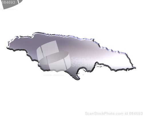 Image of Jamaica 3D Silver Map