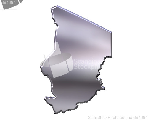 Image of Chad 3D Silver Map