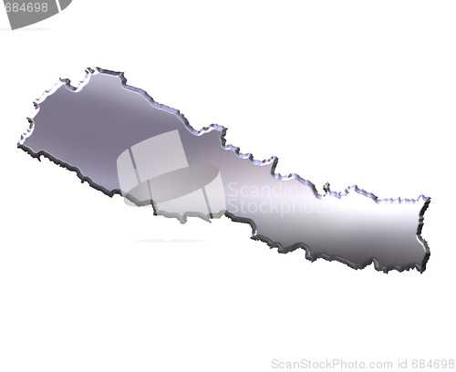 Image of Nepal 3D Silver Map