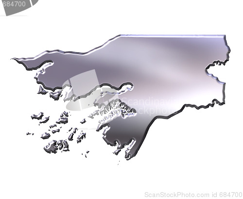 Image of Guinea Bissau 3D Silver Map