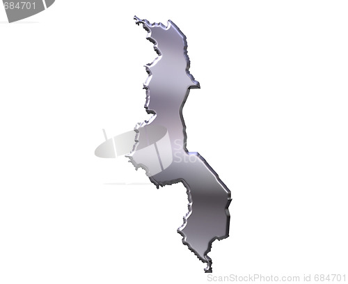 Image of Malawi 3D Silver Map