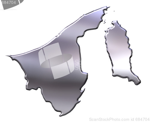 Image of Brunei 3D Silver Map