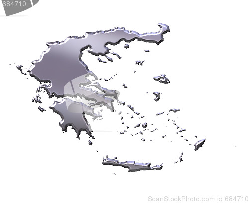 Image of Greece 3D Silver Map