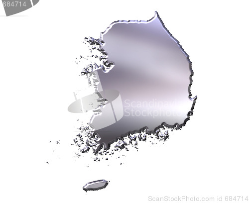 Image of Korea South 3D Silver Map