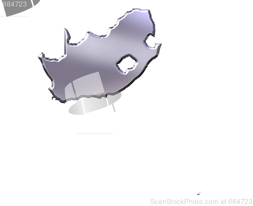 Image of South Africa 3D Silver Map